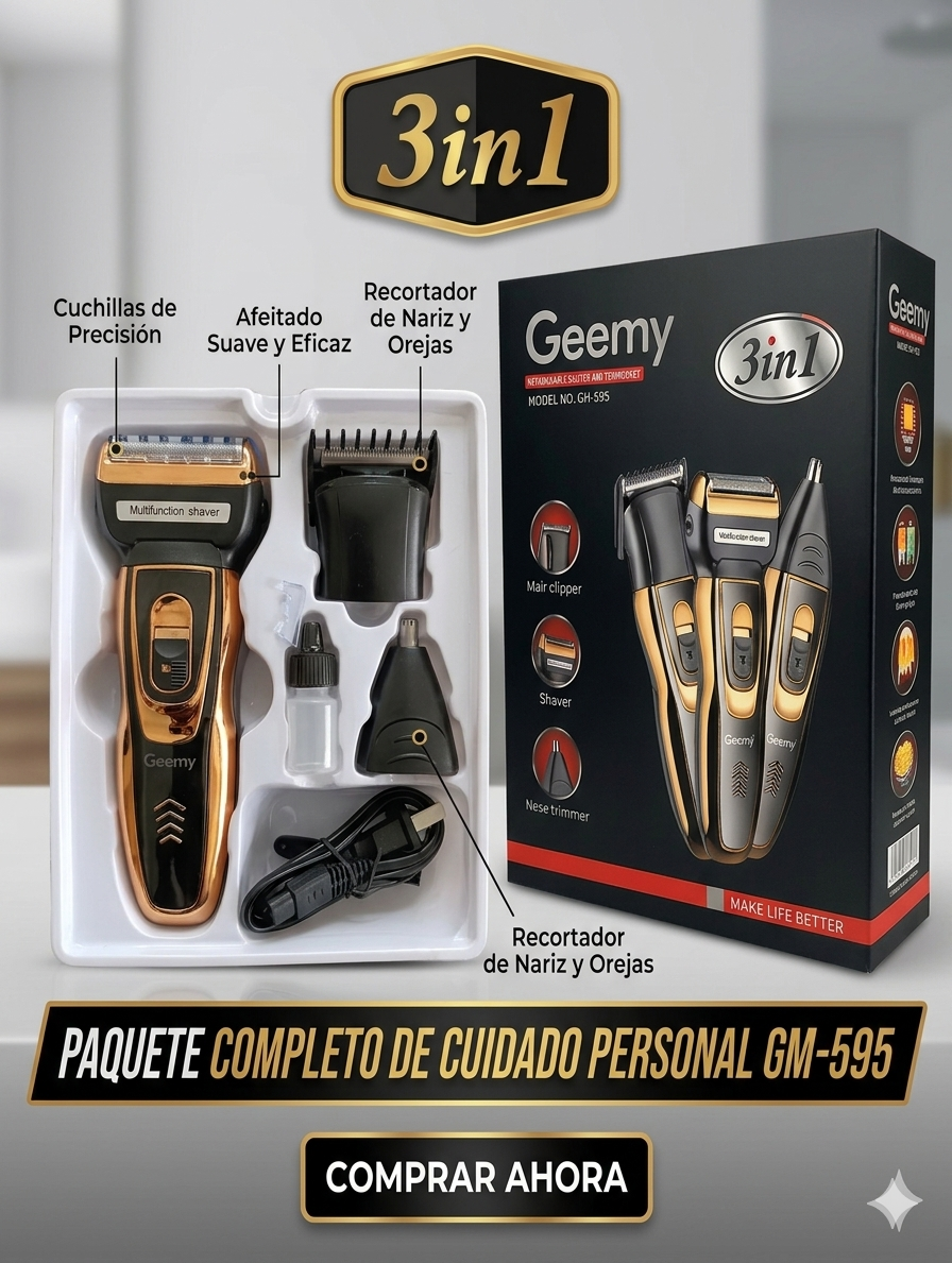 Kit Profesional GEEMY GM-595 3 en 1 ✂️🔥